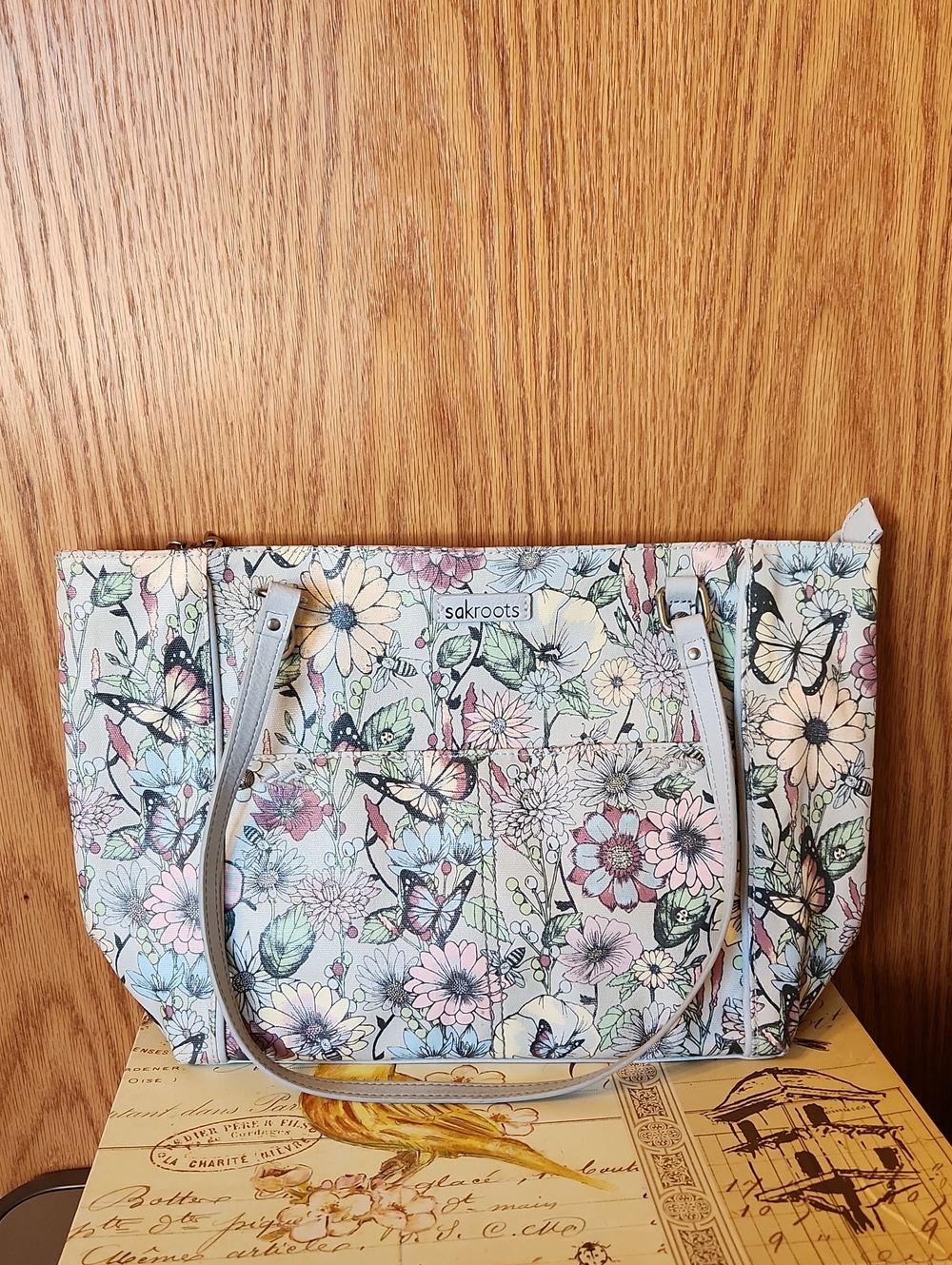 Sakroots Pastel Floral & Butterfly Tote